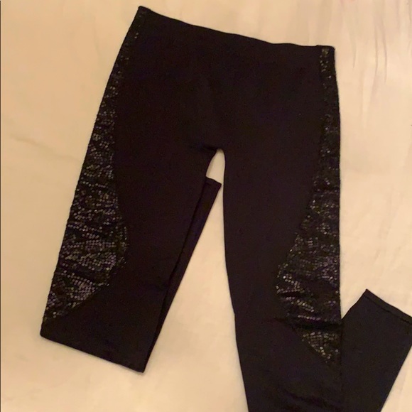 NWOT bebe black leggings with black sequins - Picture 2 of 10